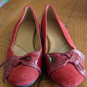 Red Suede Flats